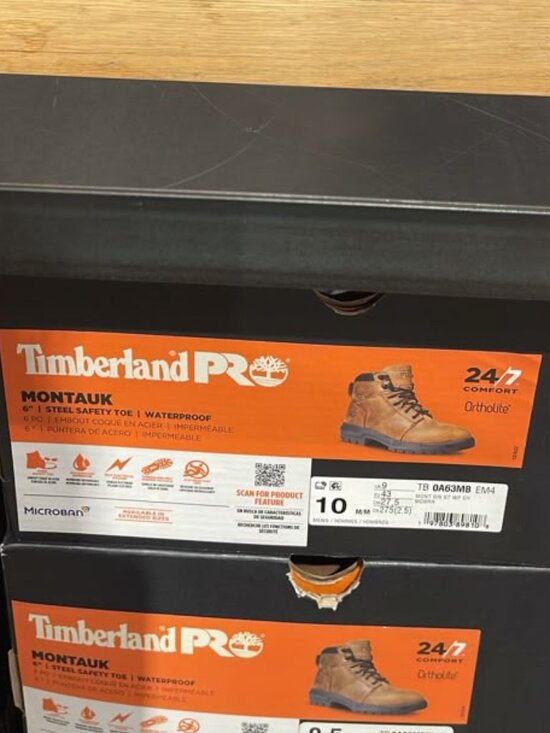TIMBERLAND PRO MEN\'S  6\'\' MONTAUK SAFETY TOE MD BROWN  A63MB-EM4 ALL SIZES